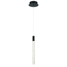 Artcraft AC12141BK - Celine 1 Light Integrated LED Pendant, Black with Laser Lined Glass Rods