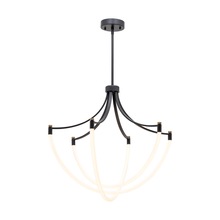 Artcraft AC6810BK - Cascata Collection 3-Light Chandelier Black and Brushed Brass