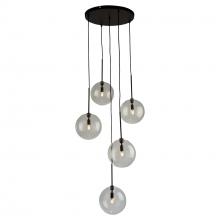 Artcraft SC13195BK - Pinpoint 5 Light Pendant Black