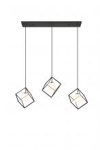 Vinci Lighting Inc. C1089-3AB/BK - Cubo Chandelier Aged Brass/Black