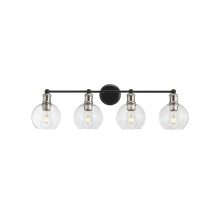 Avista Lighting Inc A3214BKBN - Avista Ash Vanity Wall Light 4-Light Black & Brushed Nickel