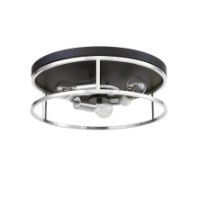 Avista Lighting Inc F2203BKCH - Easton Flush Mount Round 3-Light Black & Chrome