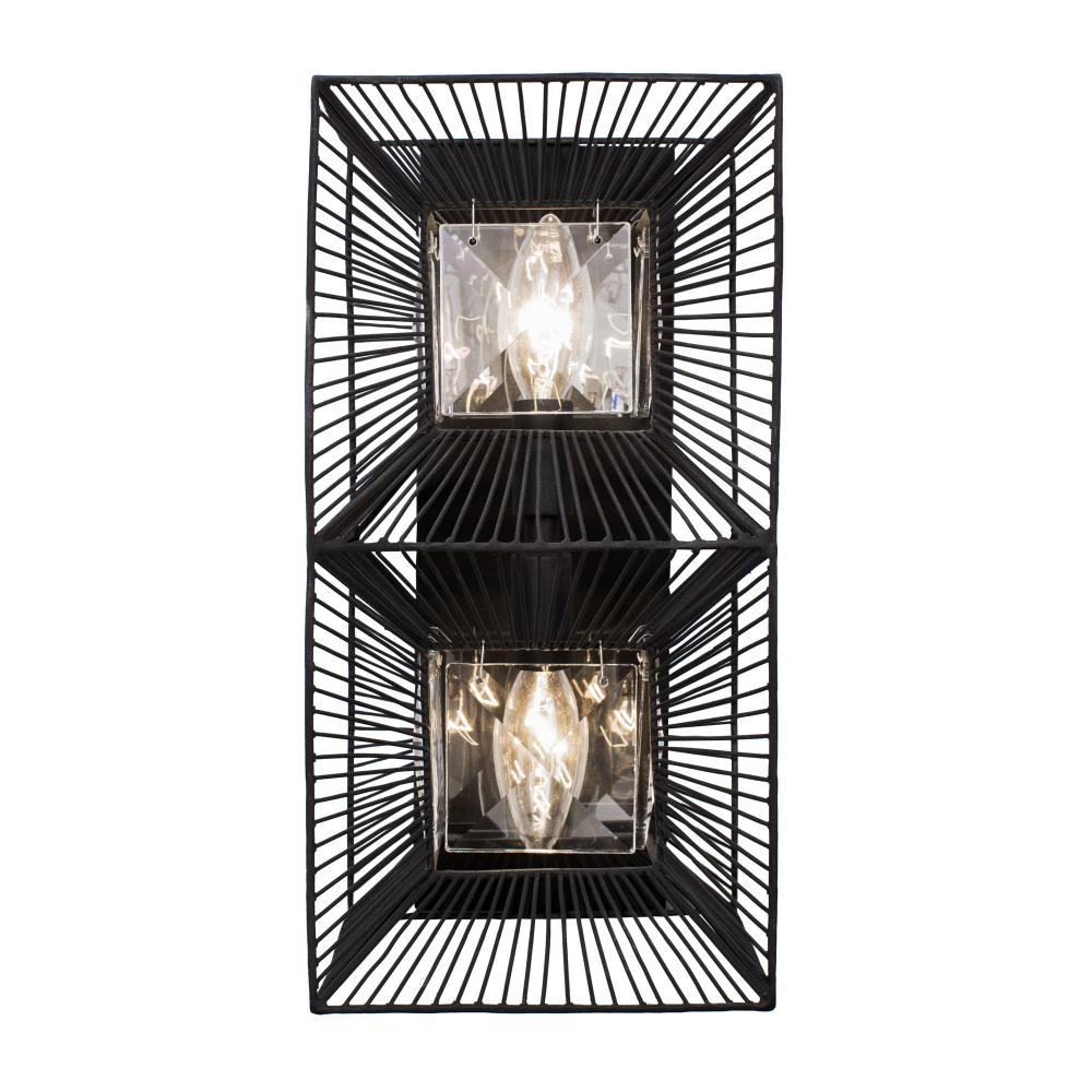 Arcade 2-Lt Sconce - Carbon