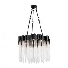 Varaluz 309P09MBFG - Matrix 9-Lt Pendant - Matte Black/French Gold