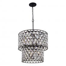 Varaluz 345C07CBHG - Windsor 7-Lt 2-Tier Crystal Chandelier - Carbon/Havana Gold