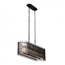 Varaluz 393N05MBFG - Park Row 5-Lt   Linear Pendant - Matte Black/French Gold