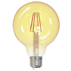 LED Filament Lamp G30 E26 Base 4.5W 120V 22K 380LM Amber Oblique Dim Sta ndard