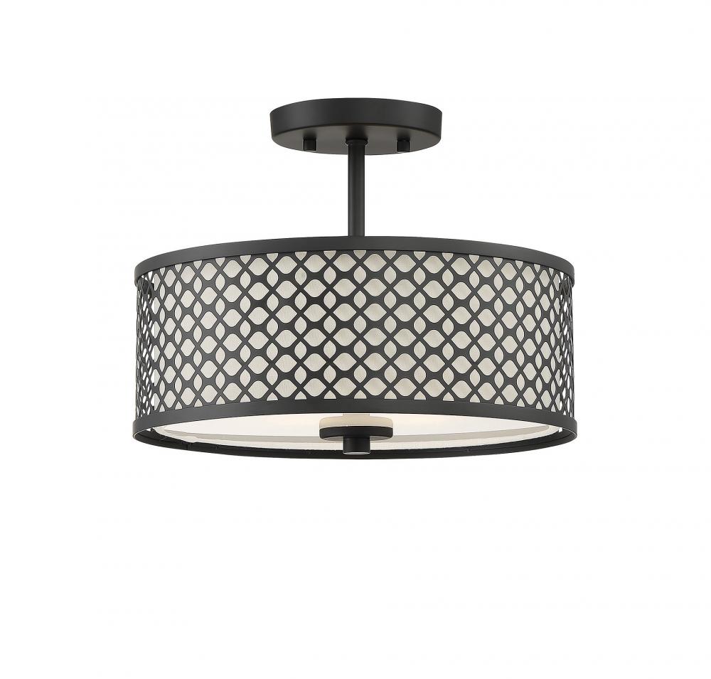 2-Light Ceiling Light in Matte Black