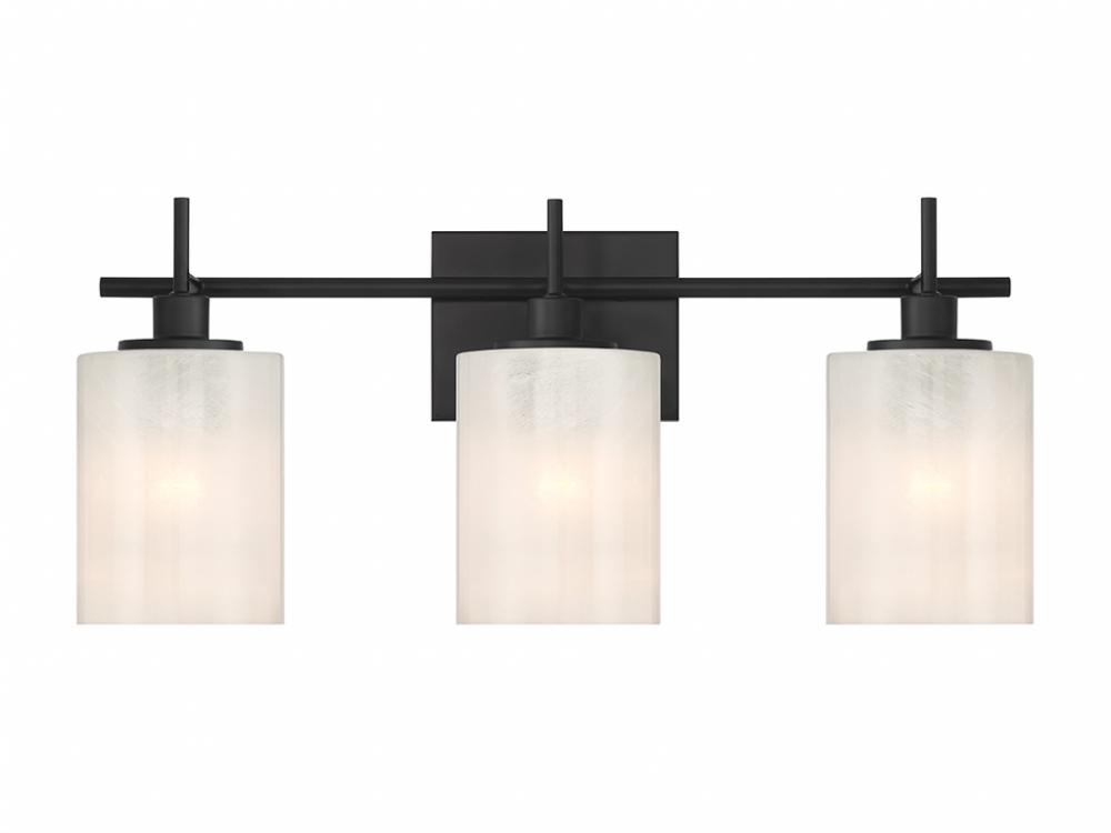 3-Light Bathroom Vanity Light in Matte Black