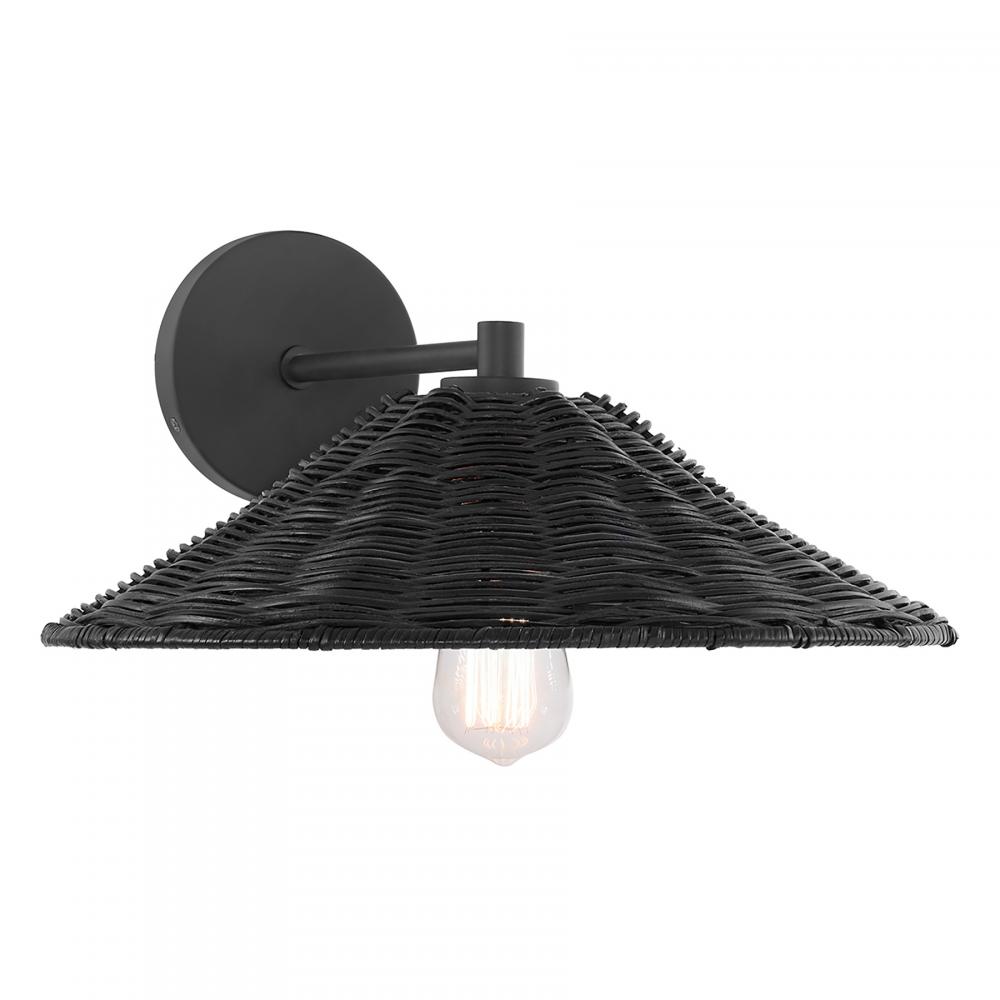 1-Light Wall Sconce in Matte Black