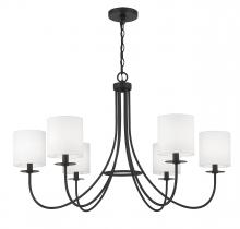 Savoy House Meridian CA M100117MBK - 6-Light Chandelier in Matte Black