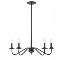 Savoy House Meridian CA M100120MBK - 5-Light Chandelier in Matte Black