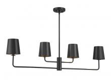 Savoy House Meridian CA M100127MBK - 4-Light Linear Chandelier in Matte Black