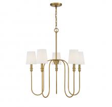 Savoy House Meridian CA M10077NB - 5-Light Chandelier in Natural Brass