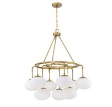 Savoy House Meridian CA M10098NB - 9-Light Chandelier in Natural Brass