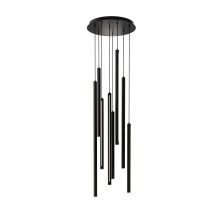 Dals CA PDLED120-8-BK - 8 Light Round CCT LED Duo-Light Cylinder Pendant Cluster