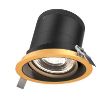 Dals CA RC06-CC-20-GMBBK-TGD - 6in Modular Downlight, , 20 degree Beam Angle, Gimbal Reflector, Black, Gold Trim
