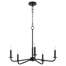 Quorum 6307-5-59 - RUTHERFORD 5 LIGHT CHANDELIER - MATTE BLACK