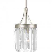  P5320-134 - Glimmer Collection One-Light Silver Ridge Clear Glass Luxe Mini-Pendant Light