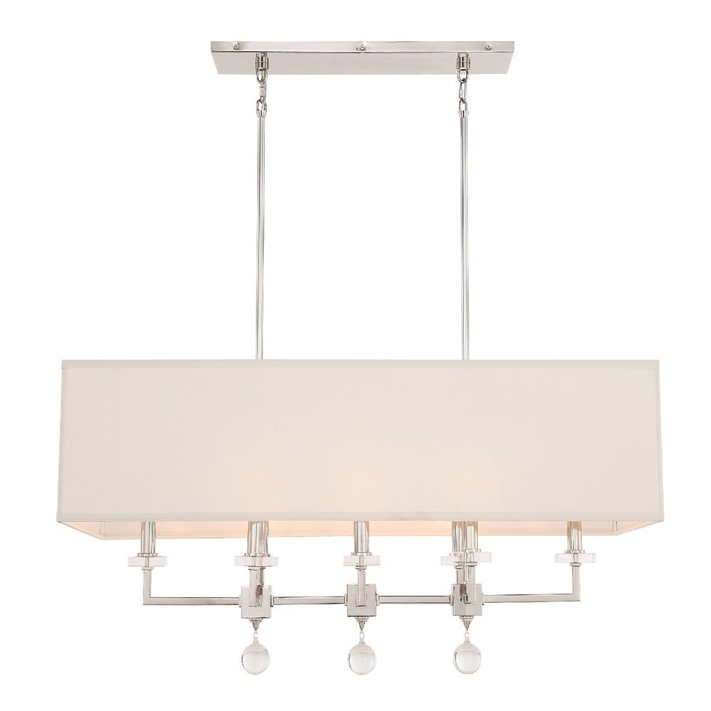 Paxton 8 Light Polished Nickel Linear Chandelier