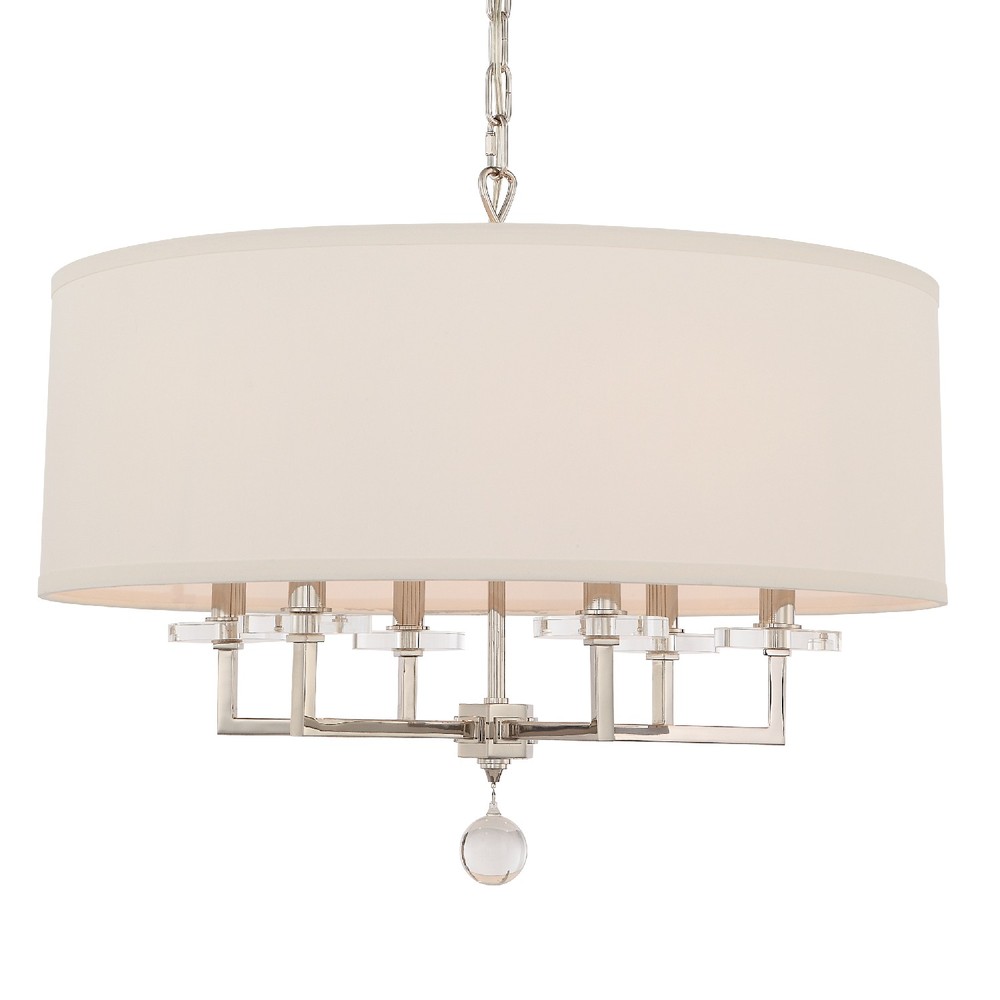 Paxton 6 Light Polished Nickel Chandelier