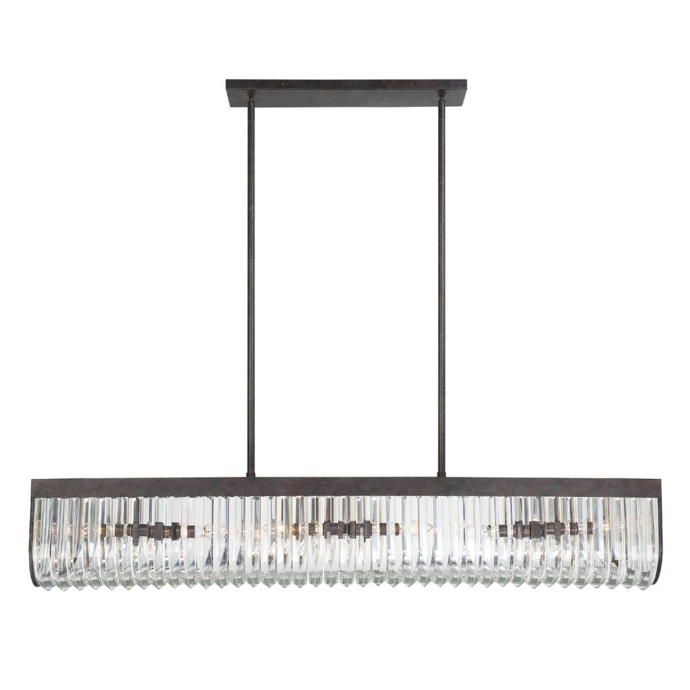 Alister 6 Light Charcoal Bronze Linear Chandelier