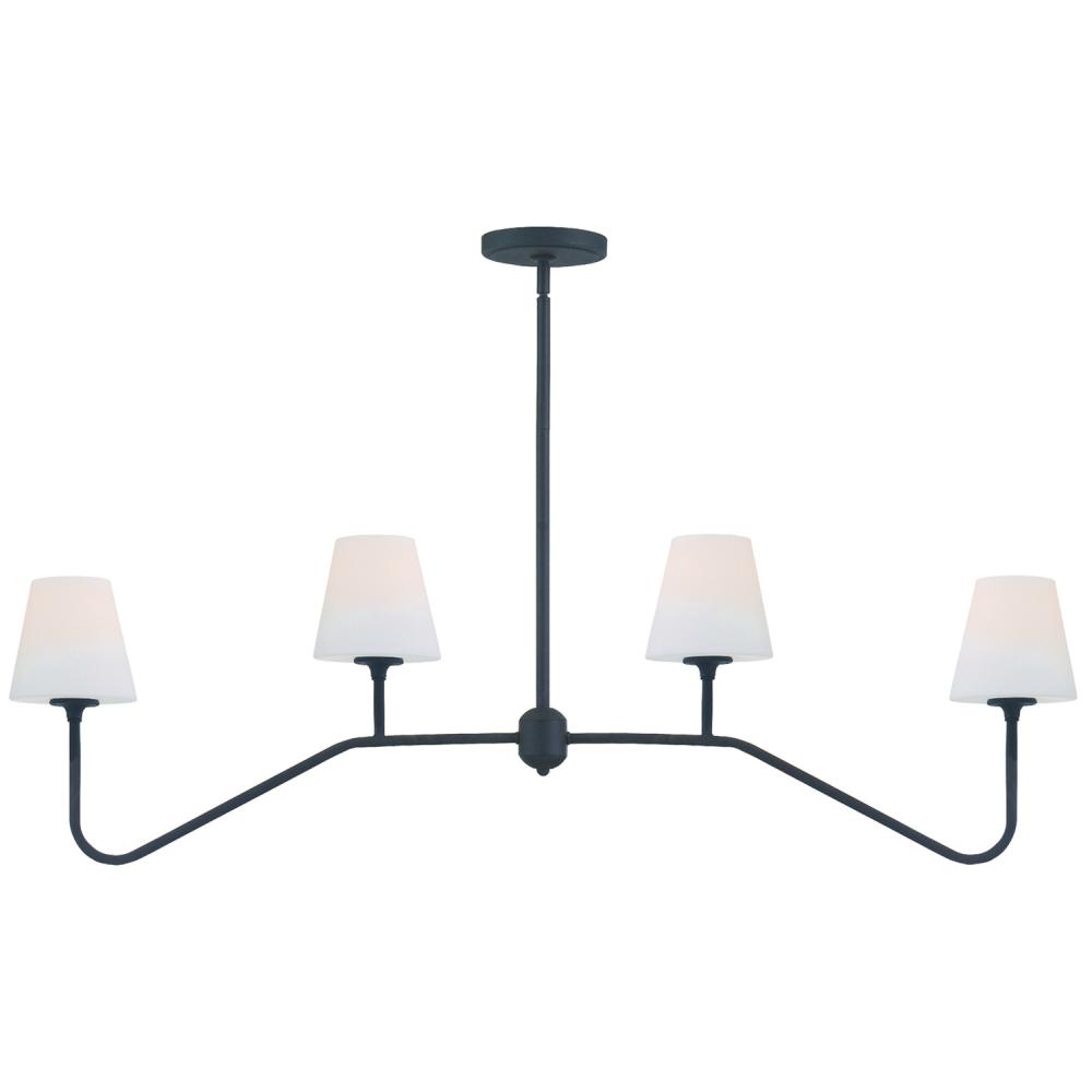 Keenan 4 Light Black Forged Linear Chandelier