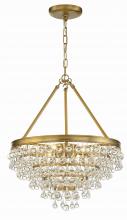 Crystorama 136-VG - Calypso 6 Light Crystal Teardrop Vibrant Gold Chandelier