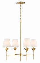 Crystorama 534-GA - Broche 4 Light Antique Gold Chandelier