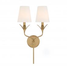 Crystorama 562-GA - Broche 2 Light Antique Gold Sconce