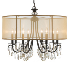 Crystorama 5628-EB - Hampton 8 Light Drum Shade English Bronze Chandelier