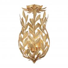 Crystorama 563-GA_CEILING - Broche 3 Light Antique Gold Semi Flush Mount