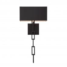 Crystorama 8682-MK-WH - Brian Patrick Flynn Alston 2 Light Matte Black + White Sconce