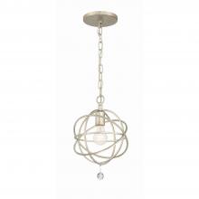 Crystorama 9220-OS - Solaris 1 Light Olde Silver Mini Pendant