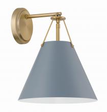 Crystorama XAV-B8311-VG-BL - Xavier 1 Light Vibrant Gold + Blue Sconce