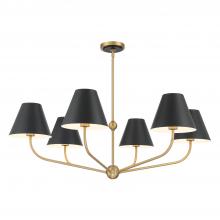 Crystorama XAV-B9316-VG-MK - Xavier 6 Light Vibrant Gold + Matte Black Chandelier