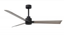 Matthews Fan Company AK-BK-GA-56 - Alessandra - 56" Three Blade Transitional Ceiling Fan - Matte Black Finish - Gray Ash Tone Blade
