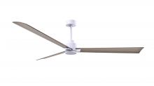 Matthews Fan Company AK-MWH-GA-72 - Alessandra - 72" Three Blade Transitional Ceiling Fan - Matte White Finish - Gray Ash Tone Blade