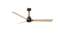 Matthews Fan Company AK-TB-LM-56 - Alessandra - 56" Three Blade Transitional Ceiling Fan - Matte White Finish - Light Maple Blades