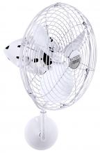 Matthews Fan Company BP-WH-MTL - Bruna Parede - Directional Wall Fan - Gloss White Finish - Metal Blades