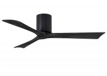 Matthews Fan Company IR3H-BK-BK-52 - Irene-3H - Three Blade Flush Mount Paddle Fan - 52" - Matte Black Finish - Matte Black Blades