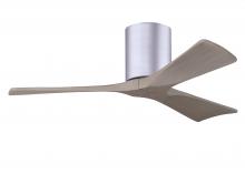 Matthews Fan Company IR3H-BN-GA-42 - Irene-3H - Three Blade Flush Mount Paddle Fan - 42" - Brushed Nickel Finish - Gray Ash Tone Blad