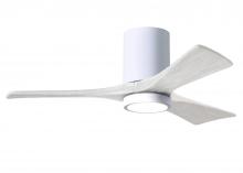 Matthews Fan Company IR3HLK-WH-MWH-42 - Irene-3HLK-42" Three Blade Flush Mount Paddle Fan-5CCT Integrated LED-Gloss White Finish
