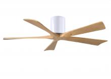 Matthews Fan Company IR5H-WH-LM-52 - Irene-5H - 52" Five Blade Flush Mount Paddle Fan - Gloss White Finish - Light Maple Tone Blades