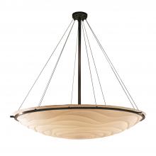 Justice Design Group PNA-9699-35-WAVE-DBRZ-LED9-9000 - 60" LED Pendant Bowl w/ Ring