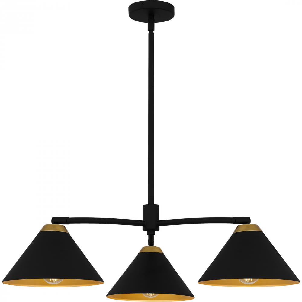 Alscott 3-Light Matte Black Chandelier