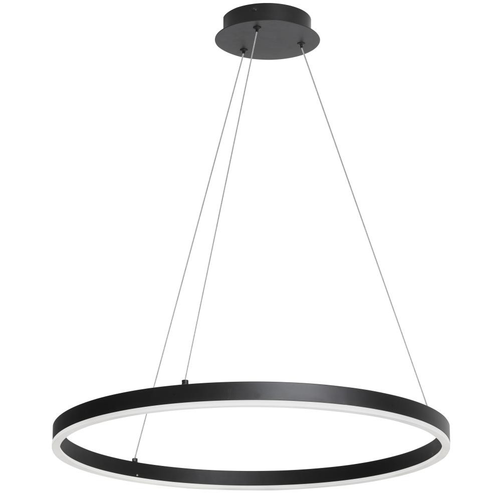 34W Colour Temperature Changing Chandelier, Matte Black with White Acrylic Diffuser