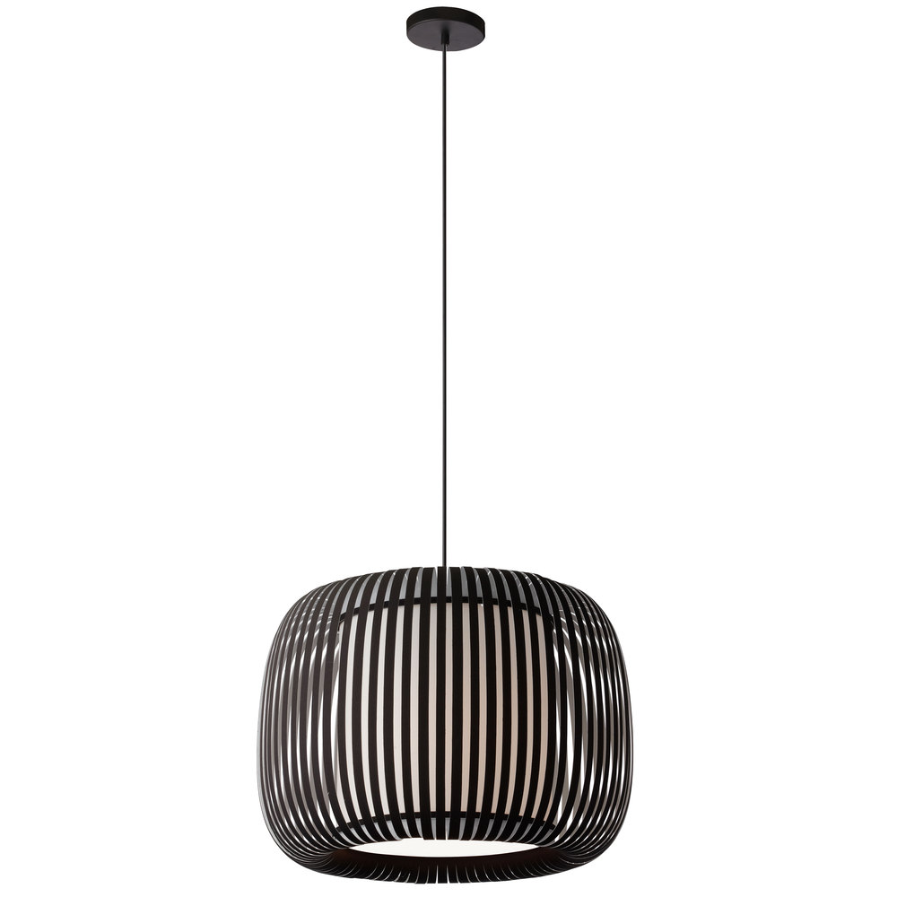 1 Light Pendant Slit Shade JTone Black