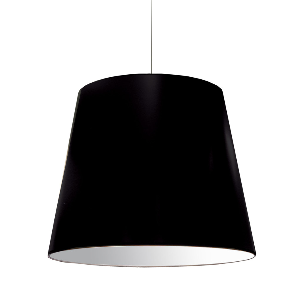 1 Light Oversized Drum Pendant Large Black Shade