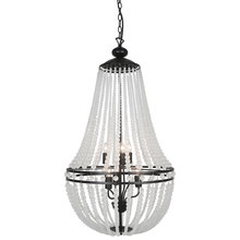 Dainolite DAW-386C-MB-FR - 6 Light Incandescent Chandelier Matte Black Finish with Frosted Beads